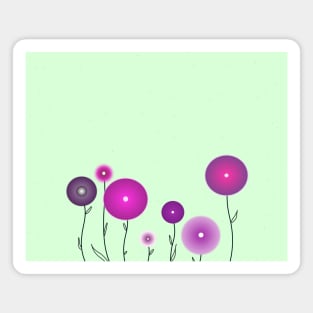 Flowers on pastel green with dots Magnet